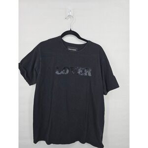 Bianca‎ Chandon Lover T-Shirt Mens Large Black Velvet Graphic Streetwear Tee